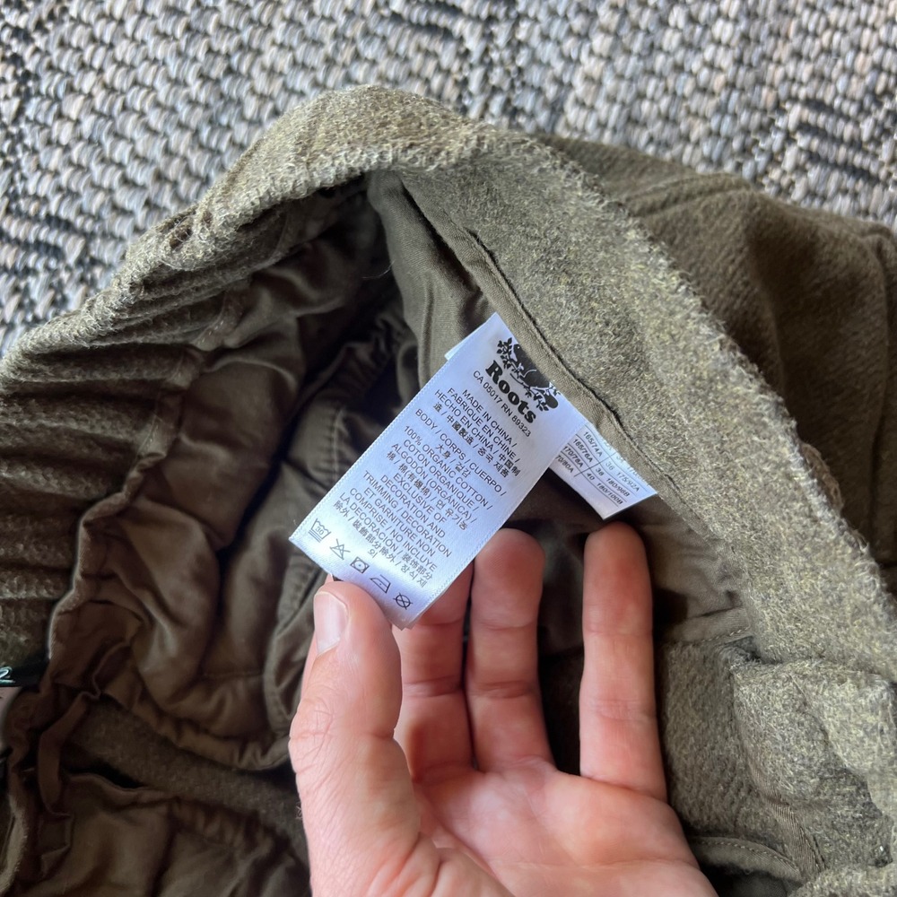Roots Pants Mens 30 Olive Green Cargo Organic Cotton Utility Gorpcore Trousers - Picture 4 of 7
